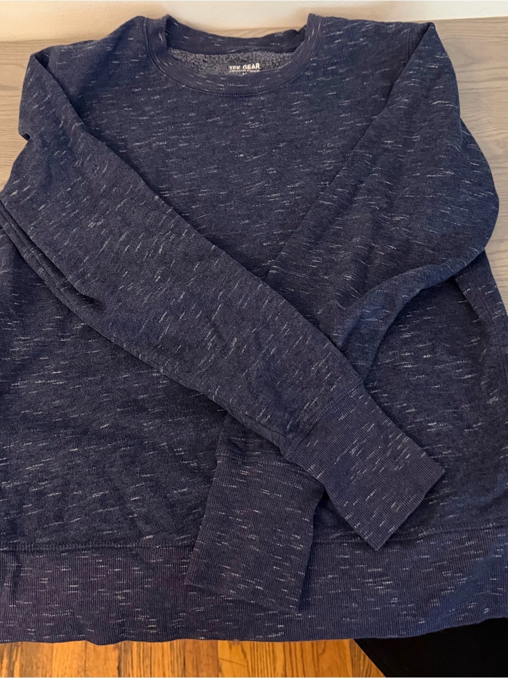 Tek Gear Ultrasoft Fleece Pullover Sweatshirt Navy Blue M Thumbholes